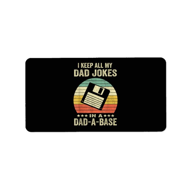 Mens Funny dad Jokes in dad-a-Base Label (Front)