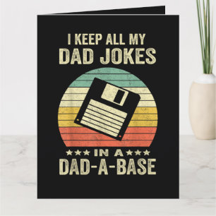 Mens Funny dad Jokes in dad-a-Base Letterpress Thank You Card