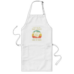 Mens Funny dad Jokes in dad-a-Base Long Apron