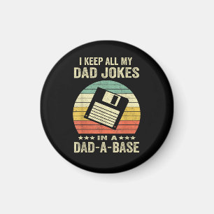 Mens Funny dad Jokes in dad-a-Base Magnet