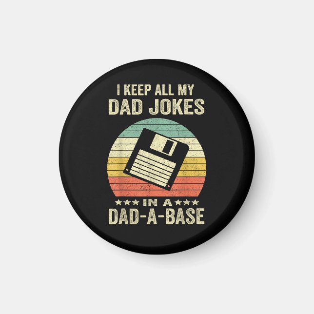 Mens Funny dad Jokes in dad-a-Base Magnet (Front)