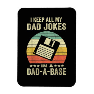Mens Funny dad Jokes in dad-a-Base Magnet