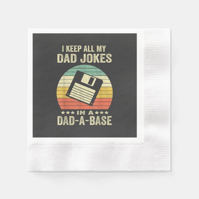 Mens Funny dad Jokes in dad-a-Base Napkins (Front)
