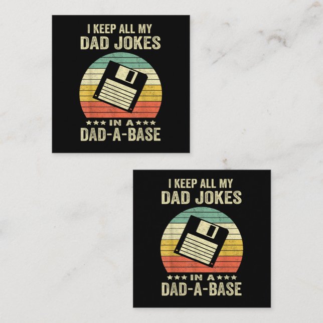 Mens Funny dad Jokes in dad-a-Base Note Card (Front/Back)