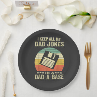 Mens Funny dad Jokes in dad-a-Base Paper Plates