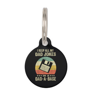 Mens Funny dad Jokes in dad-a-Base Pet ID Tag