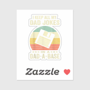 Mens Funny dad Jokes in dad-a-Base Sticker