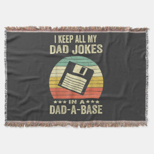 Mens Funny dad Jokes in dad-a-Base Throw Blanket