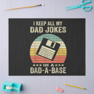 Mens Funny dad Jokes in dad-a-Base Tissue Paper