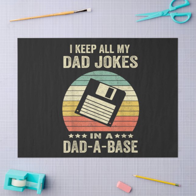 Mens Funny dad Jokes in dad-a-Base Tissue Paper (Craft)