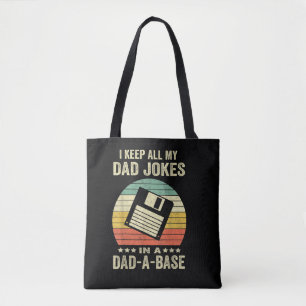 Mens Funny dad Jokes in dad-a-Base Tote Bag
