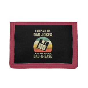 Mens Funny dad Jokes in dad-a-Base Tri-fold Wallet