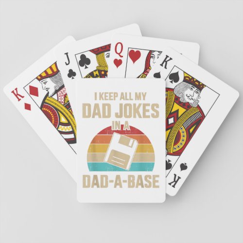 Mens Funny dad jokes in dad_a_base vintage for fat Poker Cards