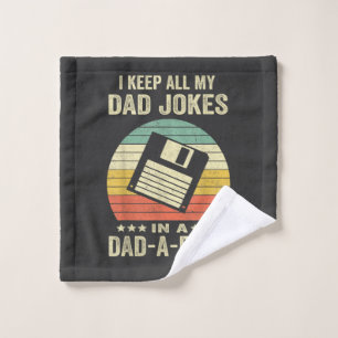 Mens Funny dad Jokes in dad-a-Base Wash Cloth