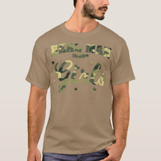 Mens Funny Dad of Girls Father Humor Mens Real Man T-Shirt