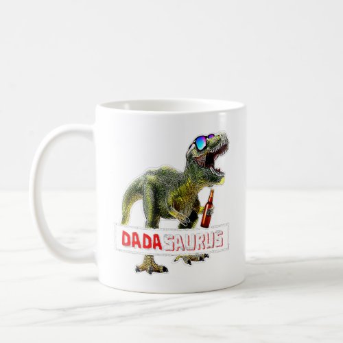 Mens Funny Dadasaurus Rex Beer  Fathers Day Gifts  Coffee Mug