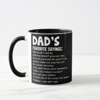 Mens Funny Dad's Favorite Sayings Father's Day Mug