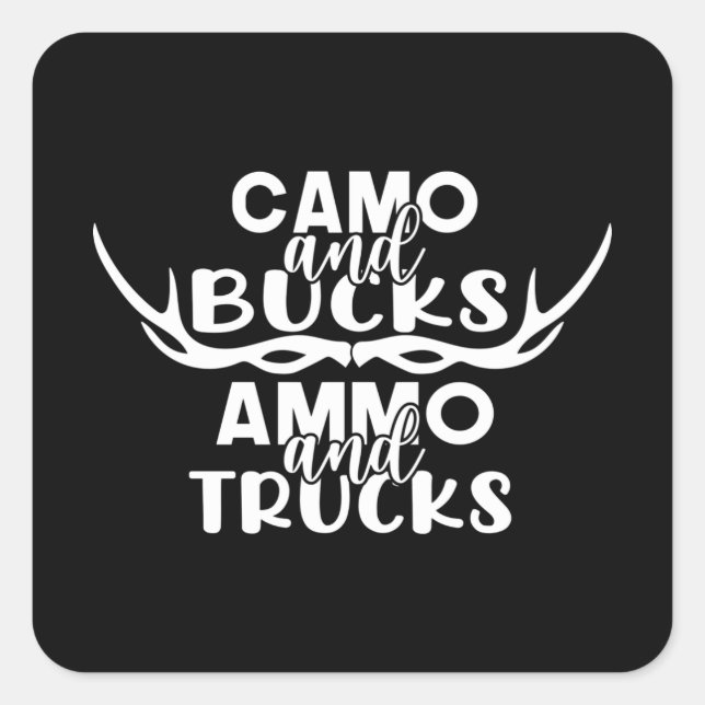 Mens Funny Deer Hunting Humor T Shirts for Men Square Sticker (Front)