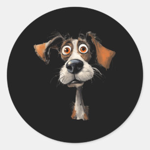 Mens Funny Dogs For Animal Lovers And Pet Fans Classic Round Sticker