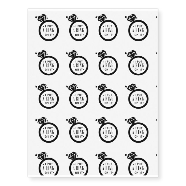 Men's Funny Engaged Marriage Engagemen Temporary Tattoos (Front)
