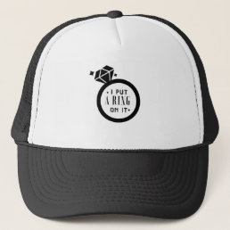 Men&#39;s Funny Engaged Marriage Engagemen Trucker Hat