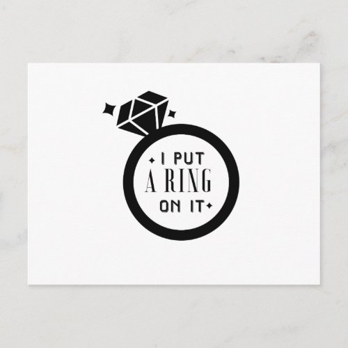 Mens Funny Engaged  Marriage Engagement Announcement Postcard