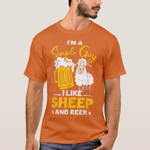Mens Funny Farmer Lamb I Like Sheep And Beer  T-Shirt