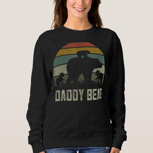 Mens Funny Fathers Day Dad  Father Three Cub Kids  Sweatshirt