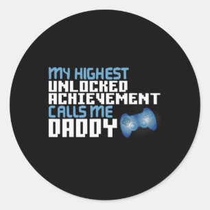 Mens Funny Father's Day For Gamer Dad Video Game L Classic Round Sticker