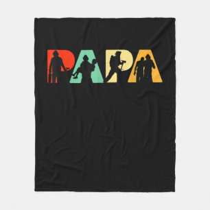 Mens Funny Fathers Day Gift Funny Firefighter Dad Fleece Blanket