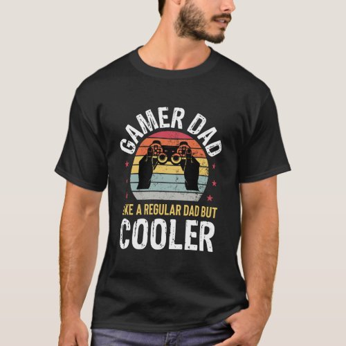 Mens Funny Fathers Day Gift Gamer Dad Video Gaming T_Shirt