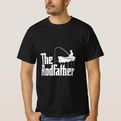 Mens Funny Fishing Gift The Rodfather  T_Shirt