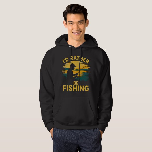 Mens funny fishing  hoodie (Front Full)