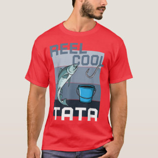 Mens Funny Fishing Reel Cool Tata Fathers Day T-Shirt