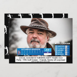 Mens Funny 🏌️♂Golf News 40th 50th 60th Birthday Invitation