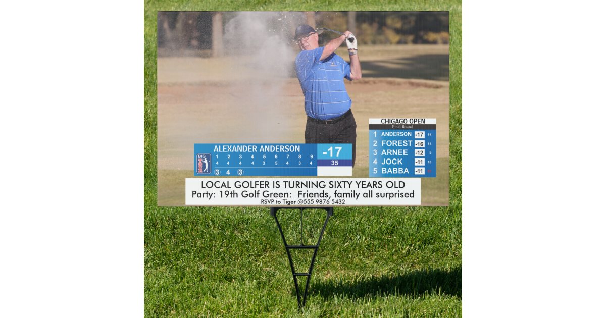 Mens Funny Golf News 40th 50th 60th Birthday Sign Zazzle