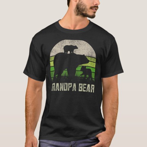 Mens Funny Grandad  From Grandkids Grandpa Bear 2  T_Shirt