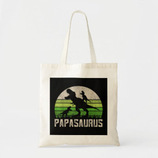 Mens Funny Grandpa Shirts, Papasaurus Dinosaur 2 K Tote Bag