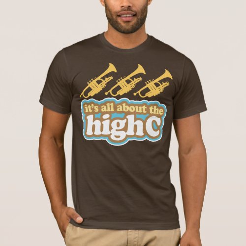 Mens Funny High C Note Trumpet Music Tee Gift