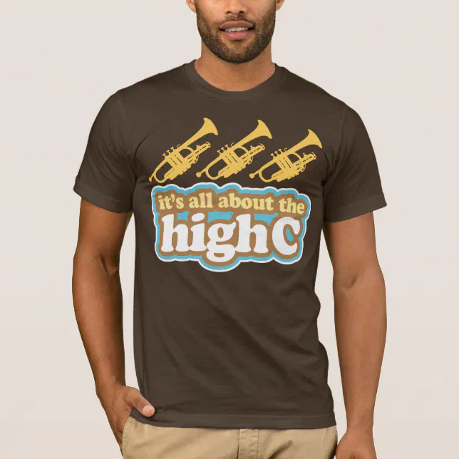 Mens Funny High C Note Trumpet Music Tee Gift | Zazzle