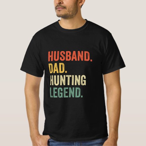 Mens Funny Hunter Husband Dad Hunting Legend Vinta T_Shirt