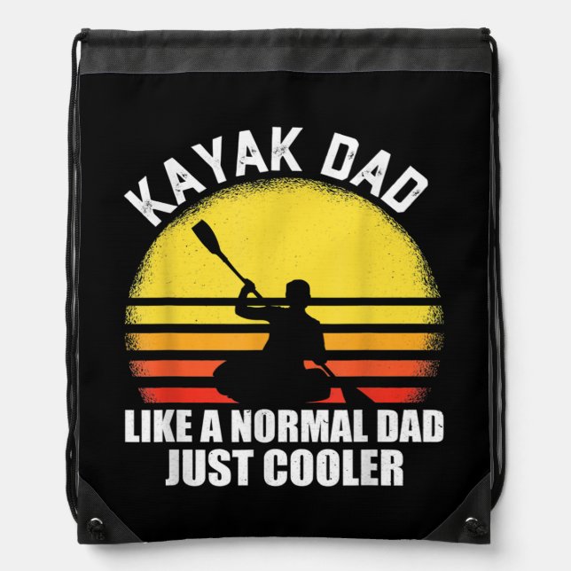 Mens Funny Kayak Gift for Men Kayaking Dad like a Drawstring Bag (Front)