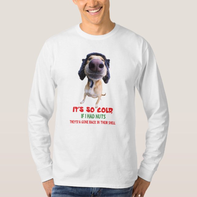 Men's Funny Long Sleeve TShirt Teddy the Spaz Man (Front)