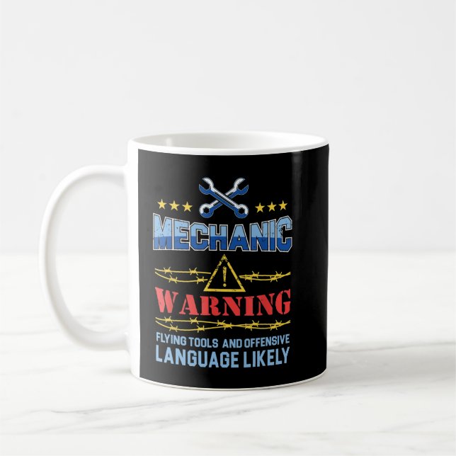 Mens Funny Mechanic Hourly Rate Labor Rates Car Re Coffee Mug (Left)