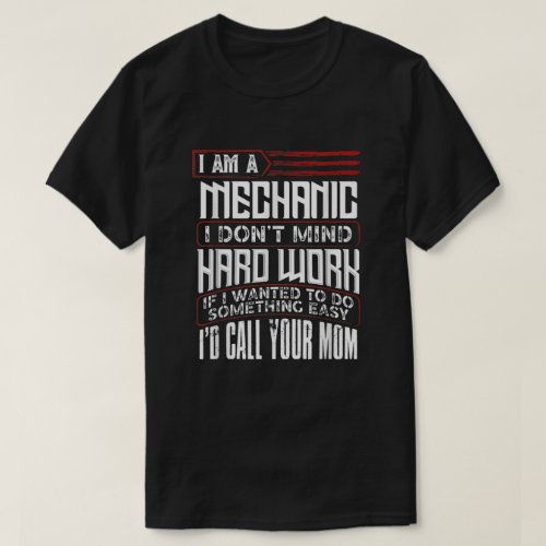 Mens Funny Mechanic Vintage Fathers Day Gift For  T_Shirt