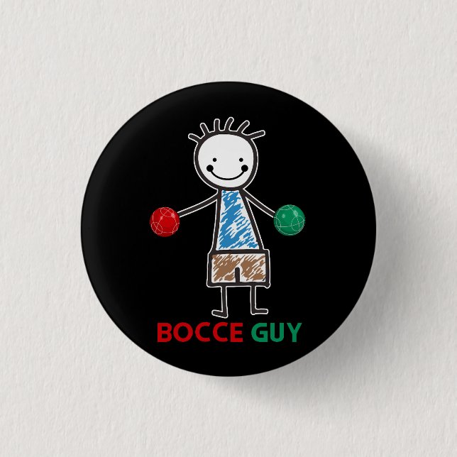 Mens Funny Meme Bocce Ball Design Boys Bocci Sport Button (Front)