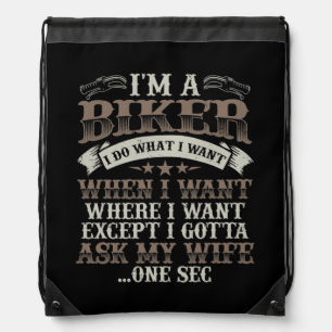 Mens Funny Motorcycle Lover Graphic Husbands Men Drawstring Bag