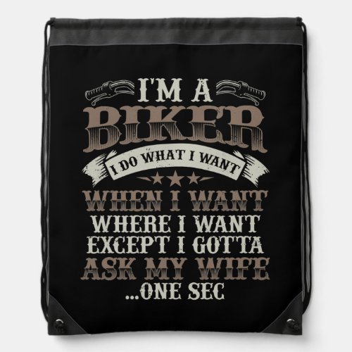 Mens Funny Motorcycle Lover Graphic Husbands Men Drawstring Bag