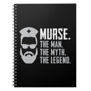 Mens Funny Murse Male Nurse Shirt RN LPN CNA Love Notebook