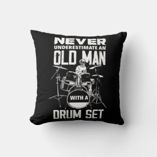 Mens Funny Never Underestimate An Old Man With A D Throw Pillow